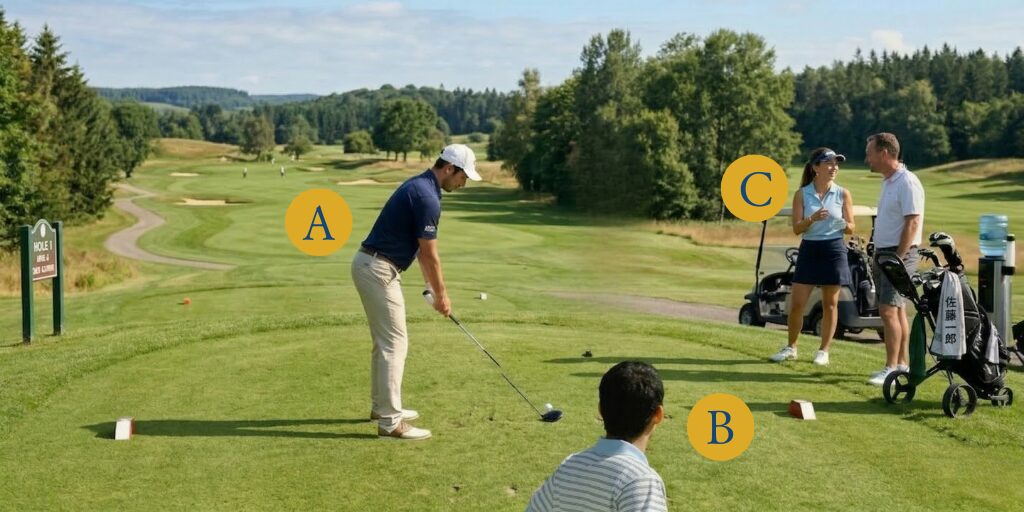 ティーイングエリアでのマナー違反事例