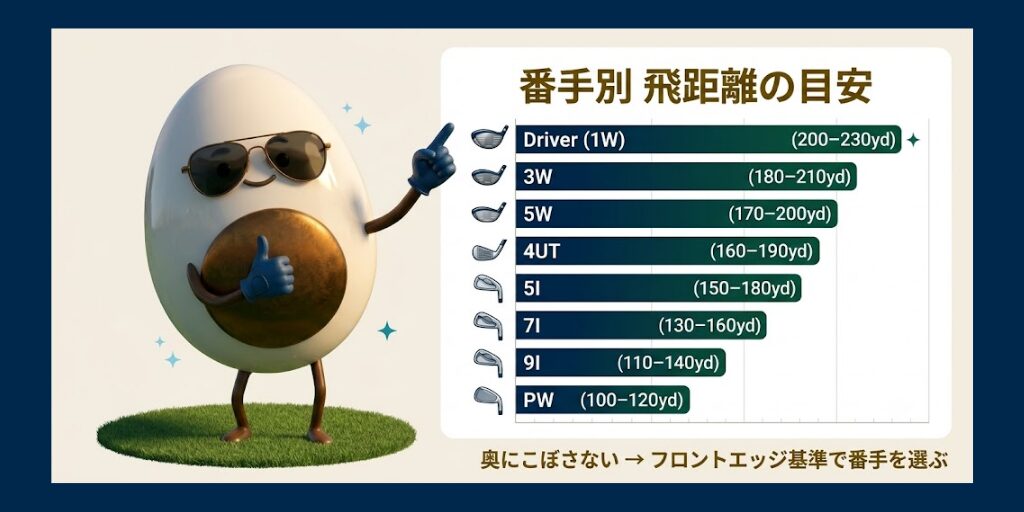 番手別　飛距離の目安