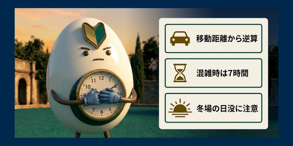 冬場の日没に注意