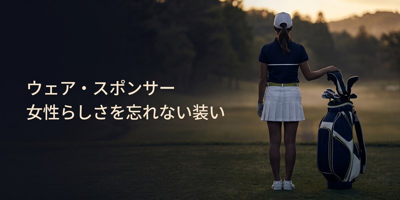 新しいブランドのウェアとキャディバッグをそろえた女子ゴルファーの後ろ姿