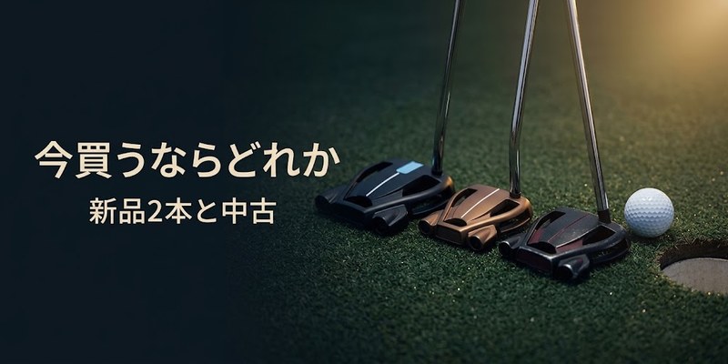 大きさと仕上げの違う3本のスパイダー型パターと、カップ際のボール
